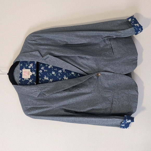 Quiksilver Blazer Grey Blue L - Picture 1 of 2
